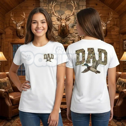 "Camo Duck Dad" Vintage T-Shirt – Old School Camouflage Hunting Graphic Tee, Remastered Heavy Cotton Southern Outdoor Top, Soft Lived-In Heavyweight Father’s Day Gift Shirt, Made in USA