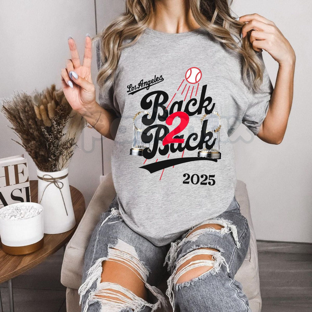 Pasimax LA Back to Back Champions T-Shirt - Dynasty Fan Game Day Tee, Unisex LA Victory Graphic Top, Sports Prediction Appare