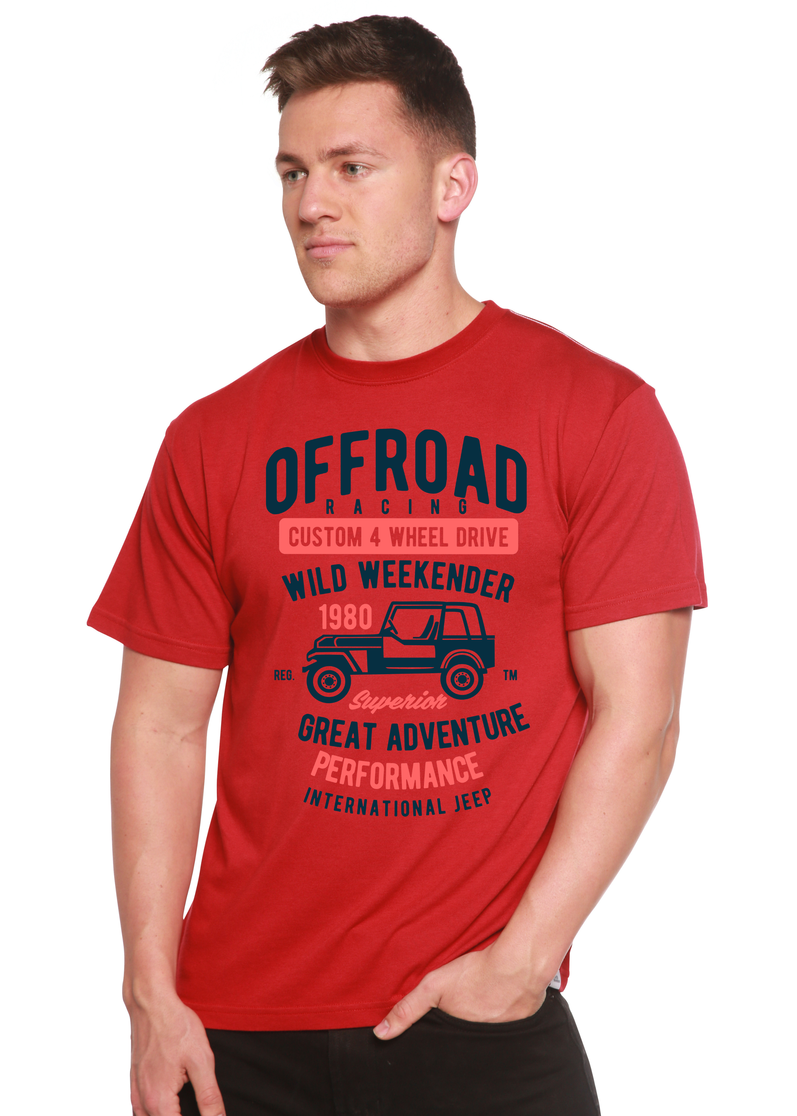 Spun Bamboo Off Road Racing Spun Bamboo® Men's Bamboo Viscose/Organic Cotton Short Sleeve Graphic T-Shirt — back view