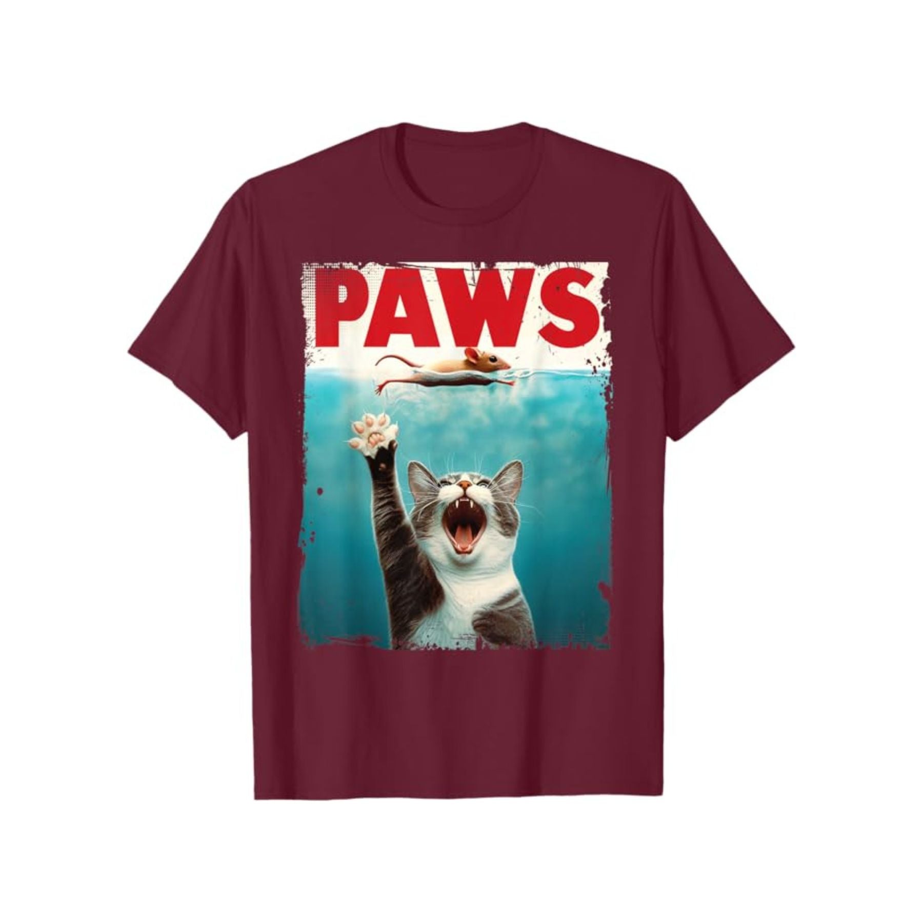 Pasimax "PAWS" Parody T-Shirt — detail close-up