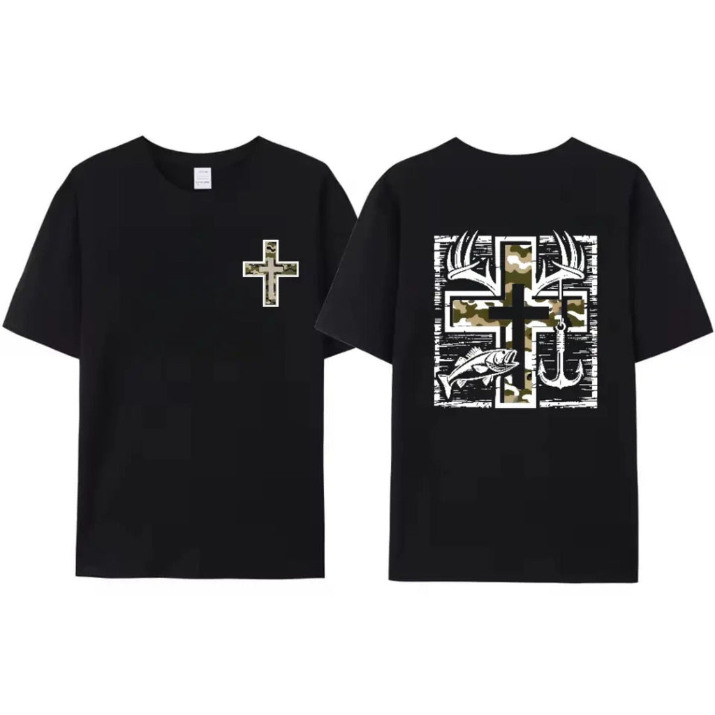 Pasimax Faithful Outdoorsmen T-Shirt — detail close-up