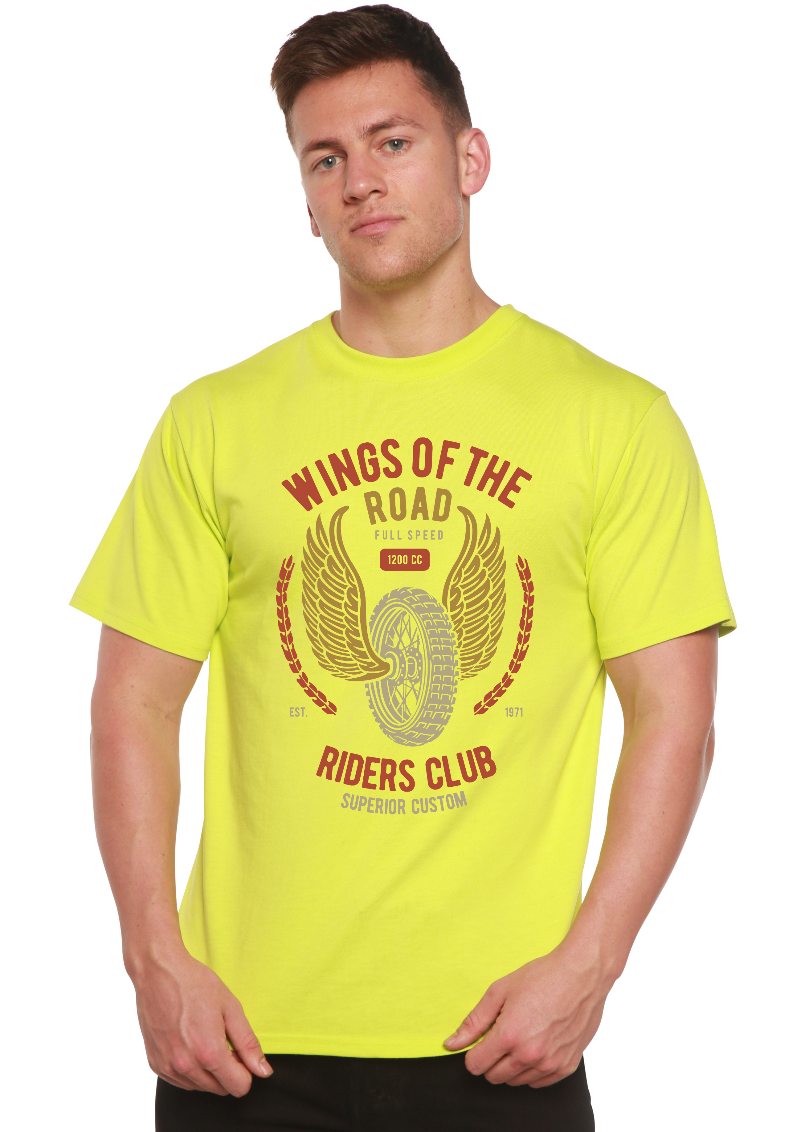 Spun Bamboo Wings Of The Road Spun Bamboo® Men's Bamboo Viscose/Organic Cotton Short Sleeve Graphic T-Shirt — back view