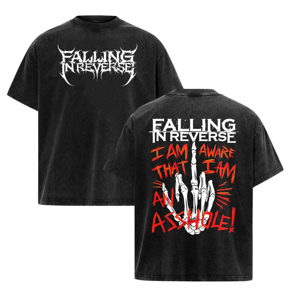 Pasimax Vintage Retro Falling In Reverse T-Shirt — detail close-up
