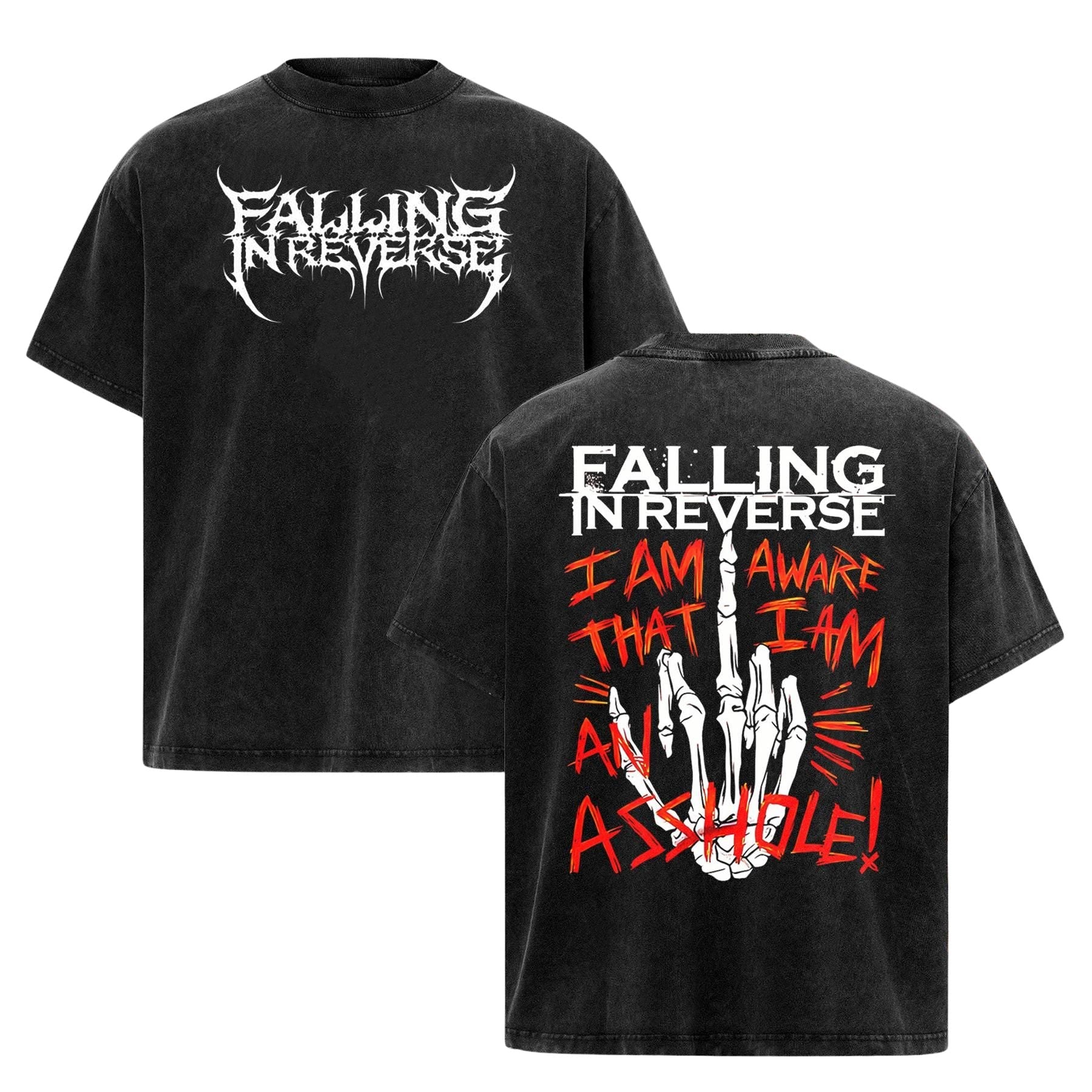 Pasimax Vintage Retro Falling In Reverse T-Shirt — detail close-up