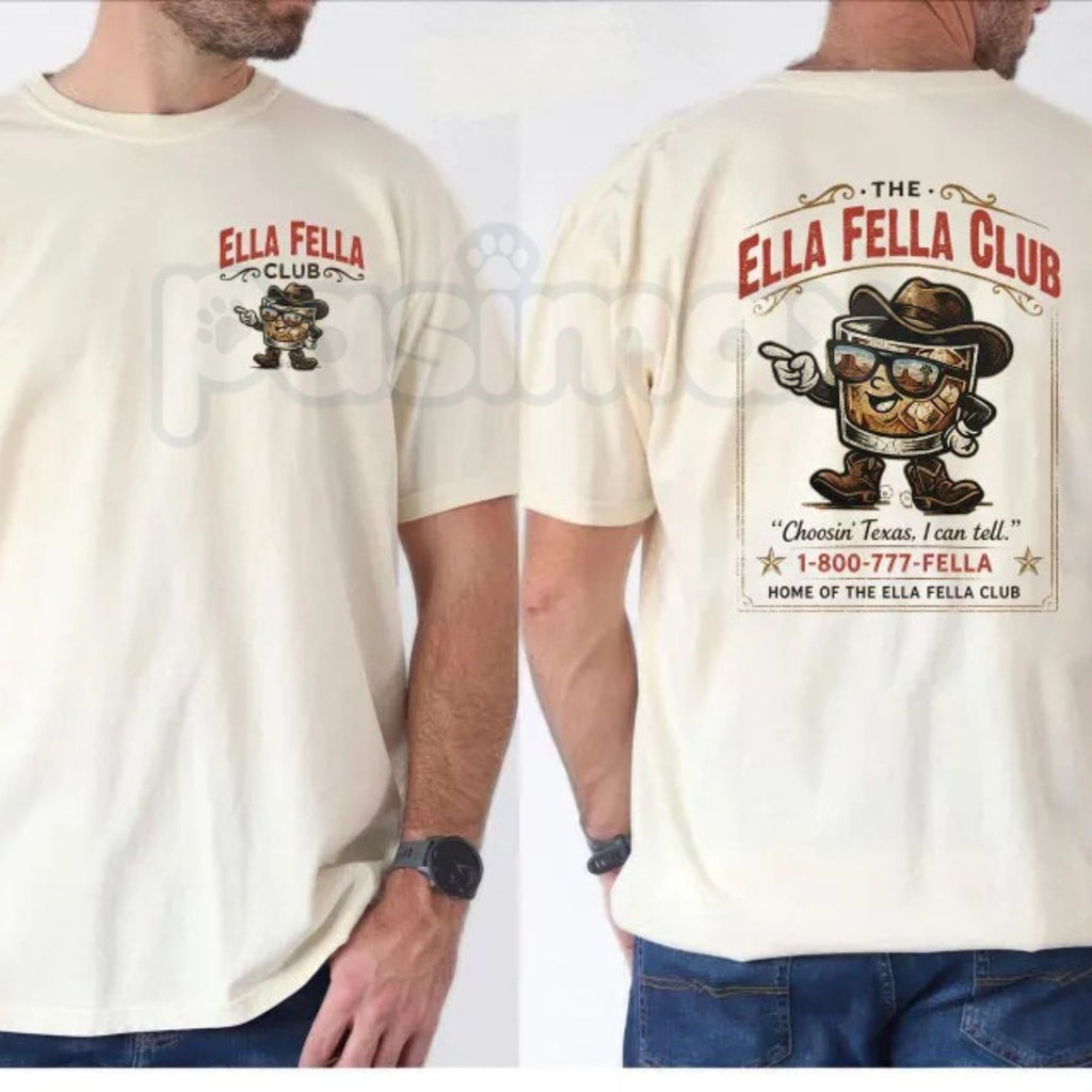 Ella Fella Club Cowboy Whiskey T-Shirt – Retro Western Country Concert Graphic Tee