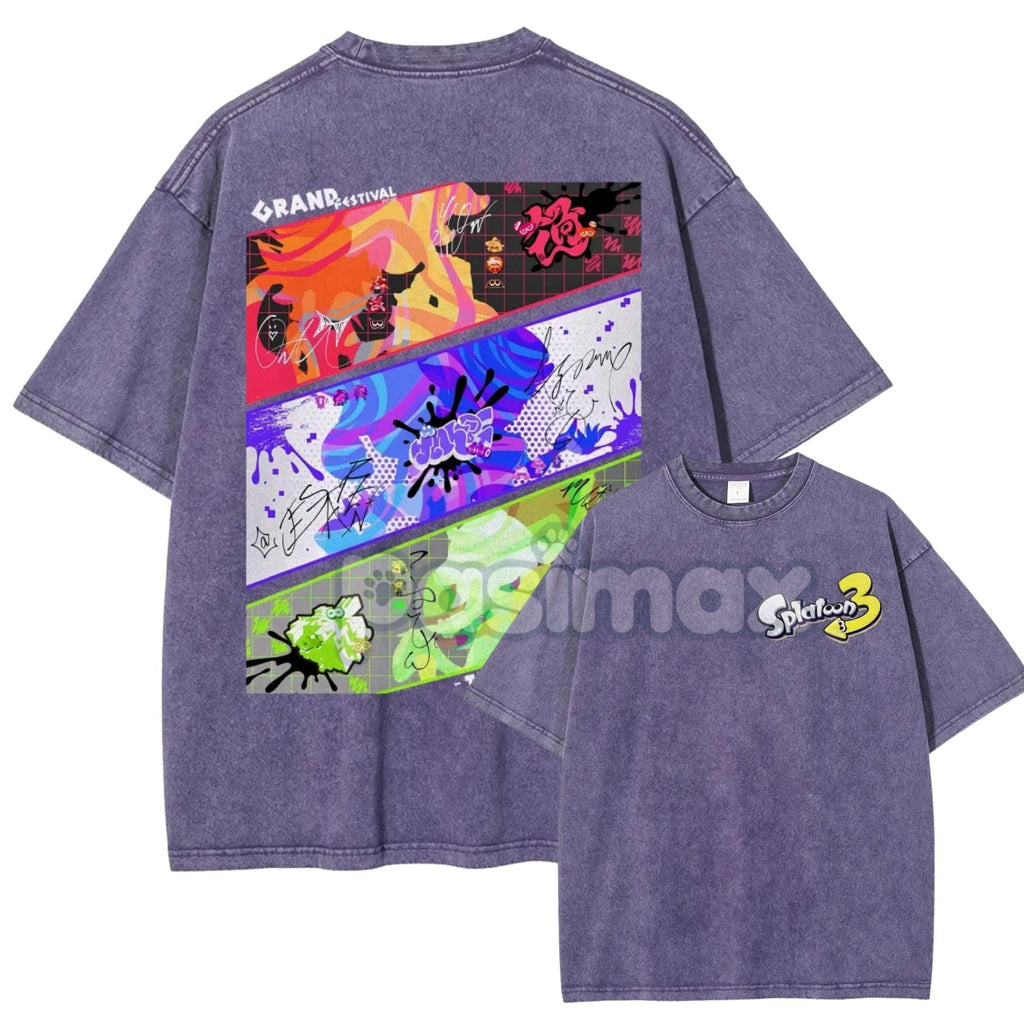 Pasimax Splatoon 3 Cotton Unisex Round Neck Anime T-Shirt — detail close-up