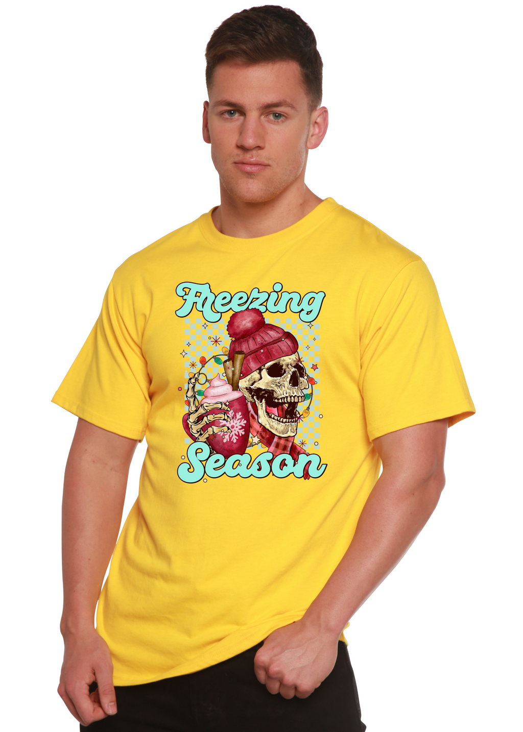Spun Bamboo Freezing Season Unisex Bamboo Viscose/Organic Cotton Short Sleeve Graphic T-Shirt — back view