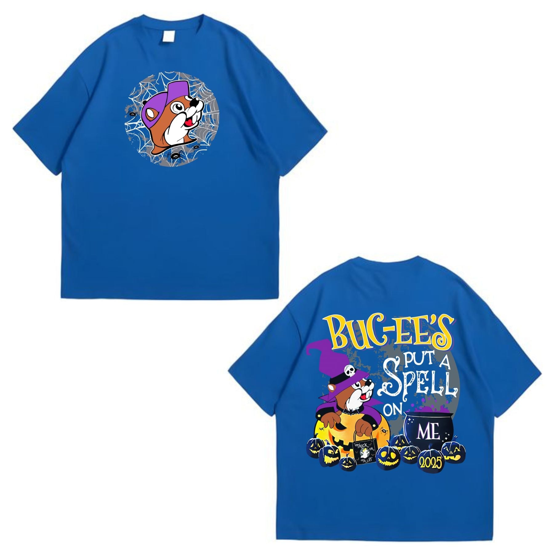 Pasimax Buc-ee’s 2025 Halloween Glow-in-the-Dark T-Shirt — detail close-up