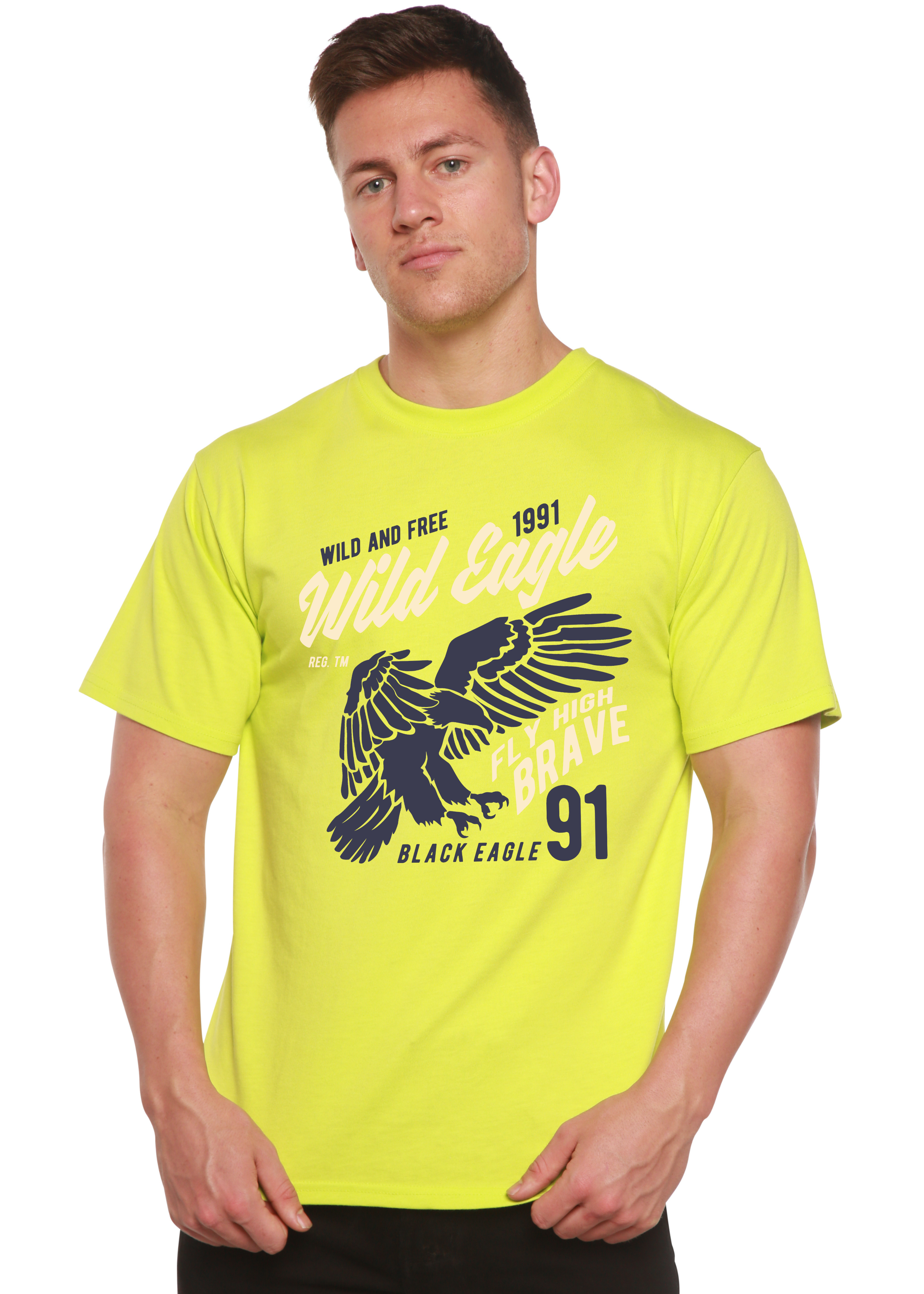 Spun Bamboo Wild Eagle Spun Bamboo® Men's Bamboo Viscose/Organic Cotton Short Sleeve Graphic T-Shirt — back view