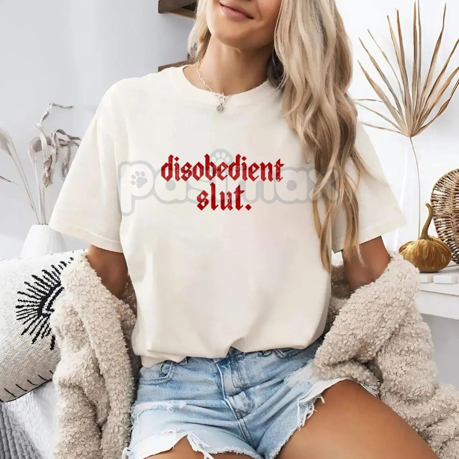 Pasimax Rebellious Attitude Graphic Tee - Bold Gothic Letter Print Shirt, Unisex Edgy Aesthetic Apparel, Dark Aesthetic Stree