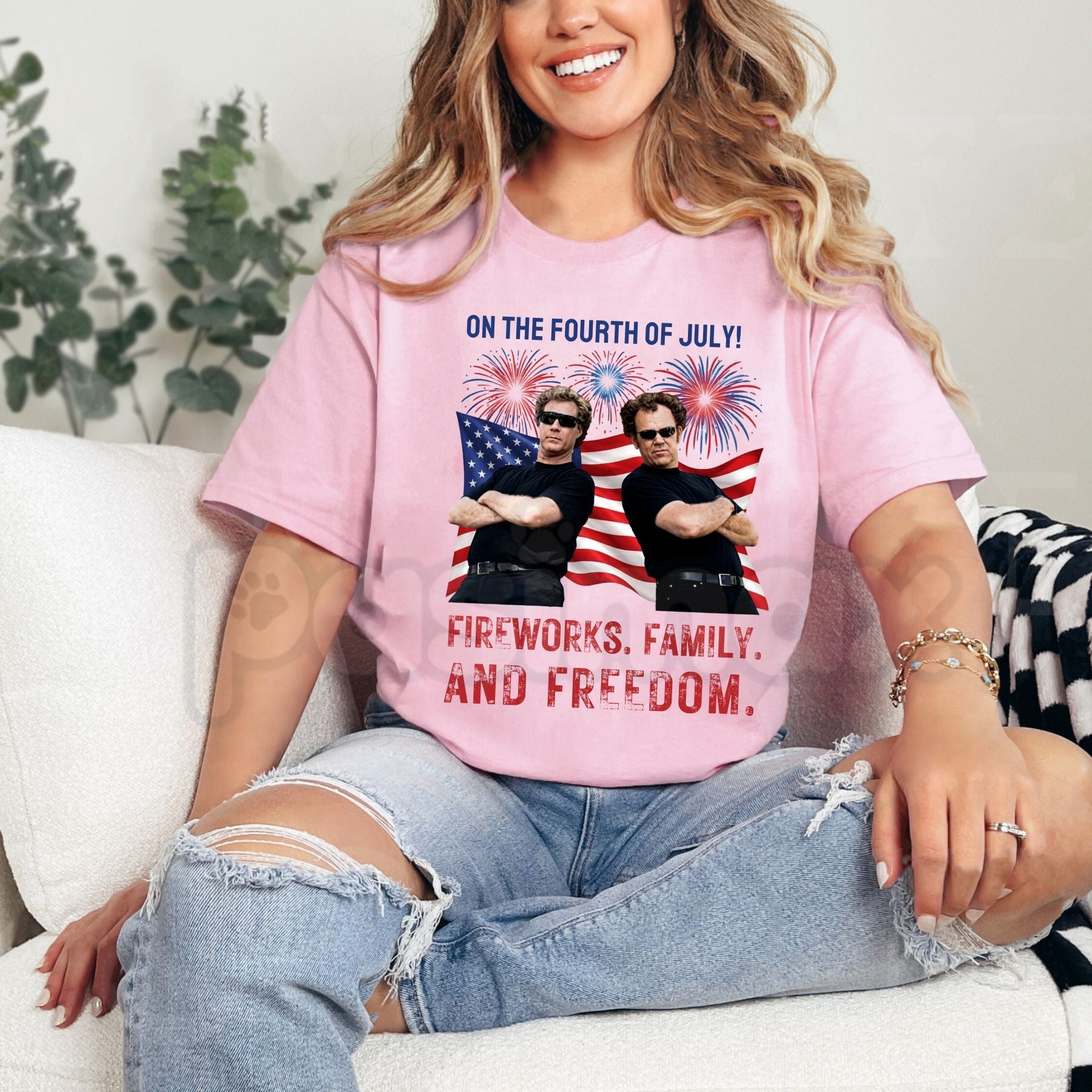 "Boats Hoes and Freedom" 4th of July T-Shirt – Funny Patriotic Nautical Graphic Tee, Premium 100% Cotton Independence Day Party Top, Soft Lived-In Heavyweight Summer Lake Life Shirt, Made in USA
