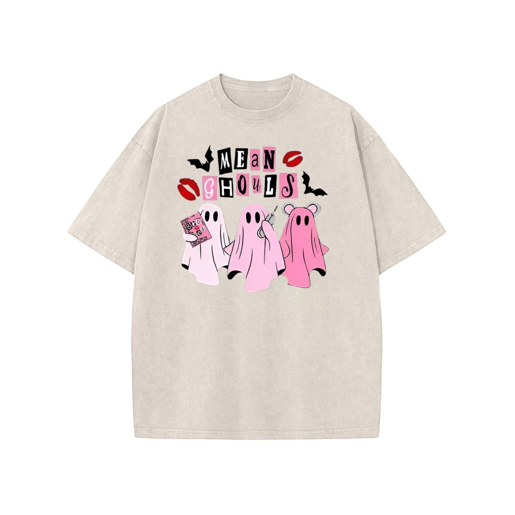 Pasimax Unisex "Mean Ghouls" Halloween T-Shirt — detail close-up