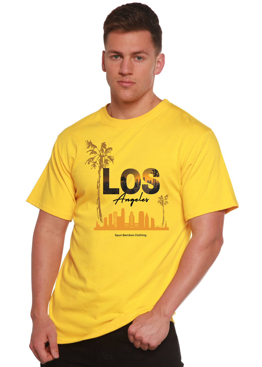 Spun Bamboo Los Angeles Unisex Bamboo Viscose/Organic Cotton Short Sleeve Graphic T-Shirt — alternative angle