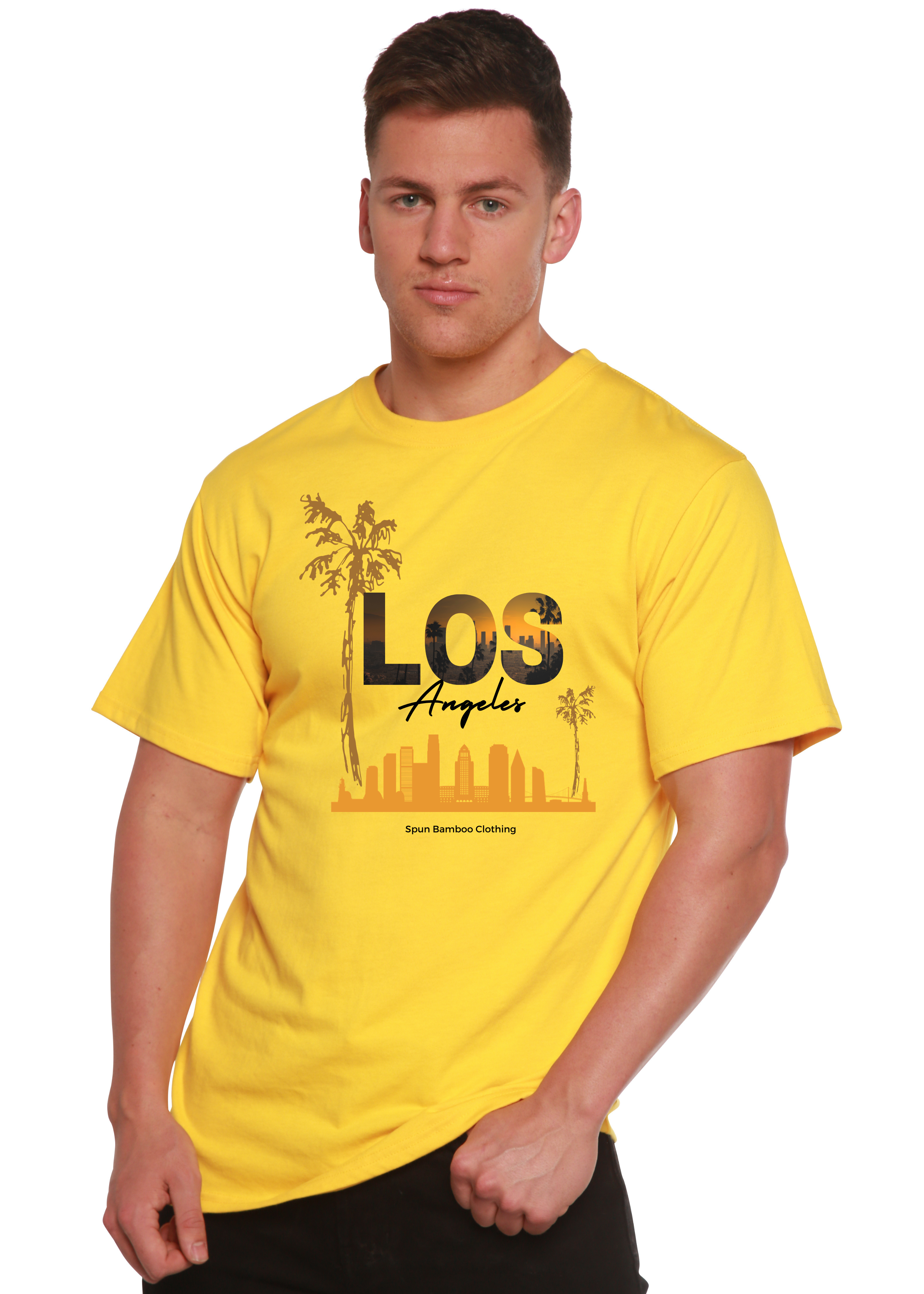 Spun Bamboo Los Angeles Unisex Bamboo Viscose/Organic Cotton Short Sleeve Graphic T-Shirt — alternative angle