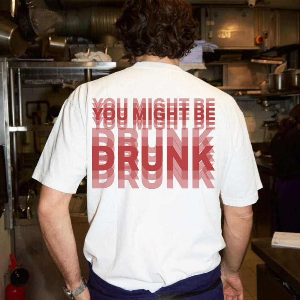 Pasimax Sarcastic "You Might Be Drunk" Tee - Unisex Party Graphic Shirt, Funny Gift for Friends — detail close-up