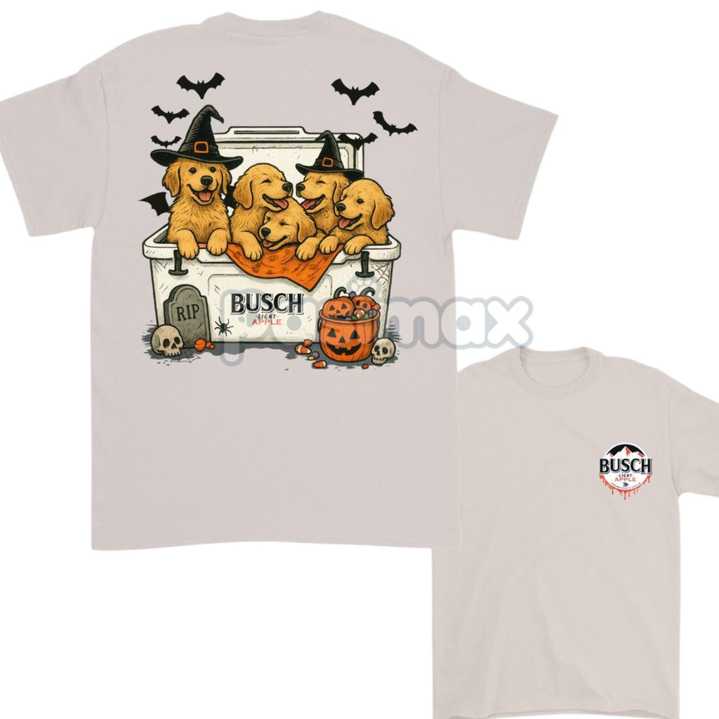 Pasimax Golden Retriever & Beer T-Shirt — detail close-up