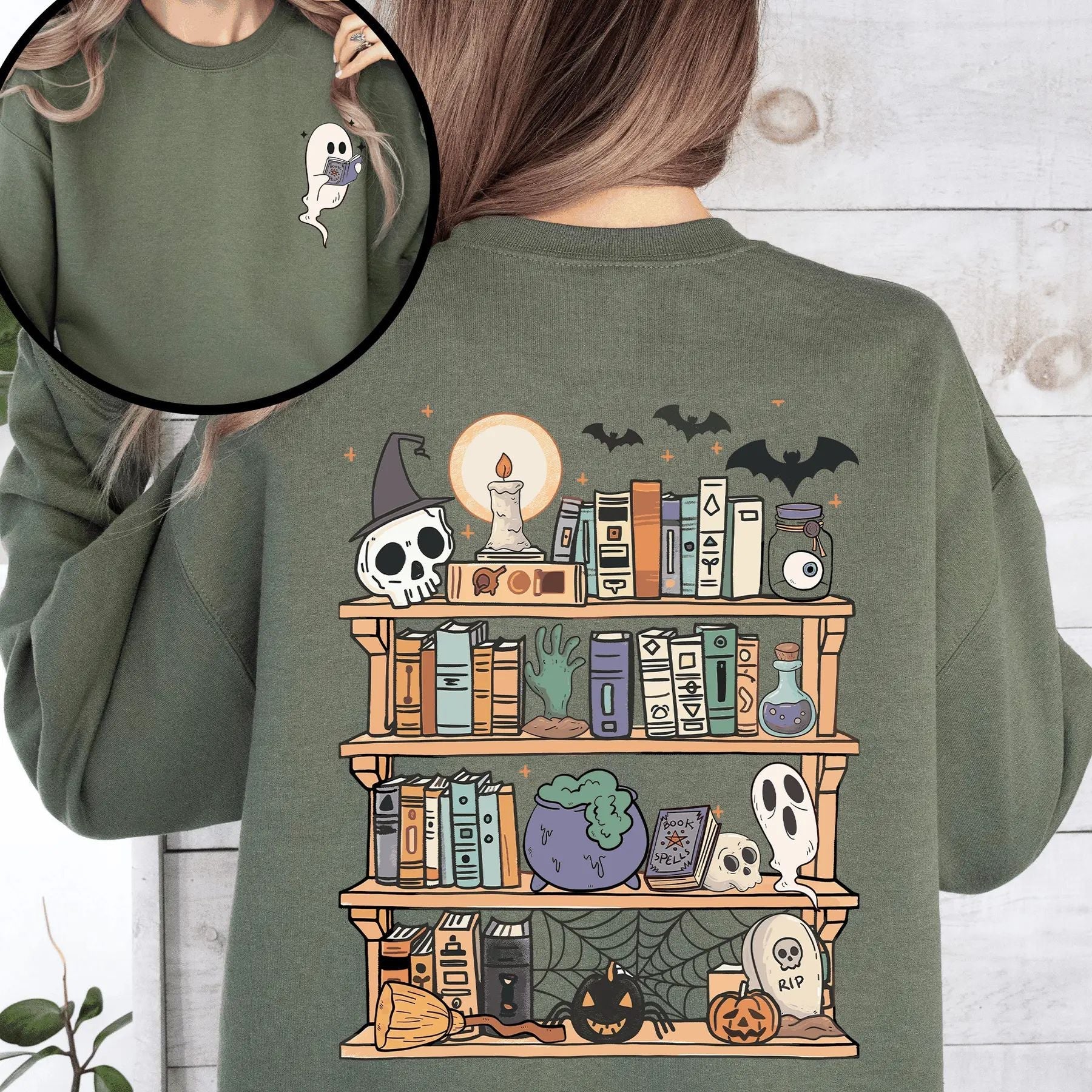 Pasimax Reading Ghost Sweatshirt — detail close-up