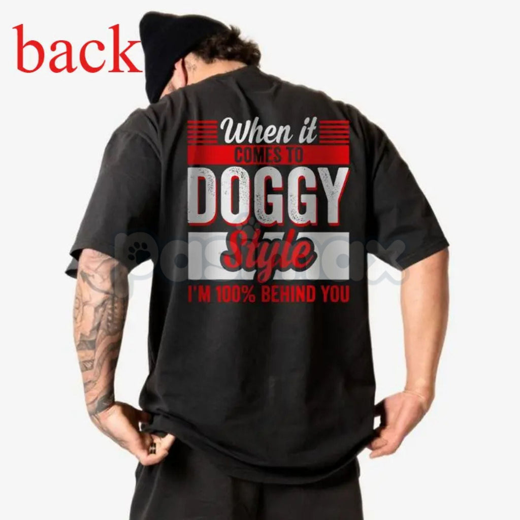 Pasimax "When It Comes To Style" Graphic T-Shirt – Back-Sided Printed Letter Crewneck, Hoodie & Sweatshirt — detail close-up