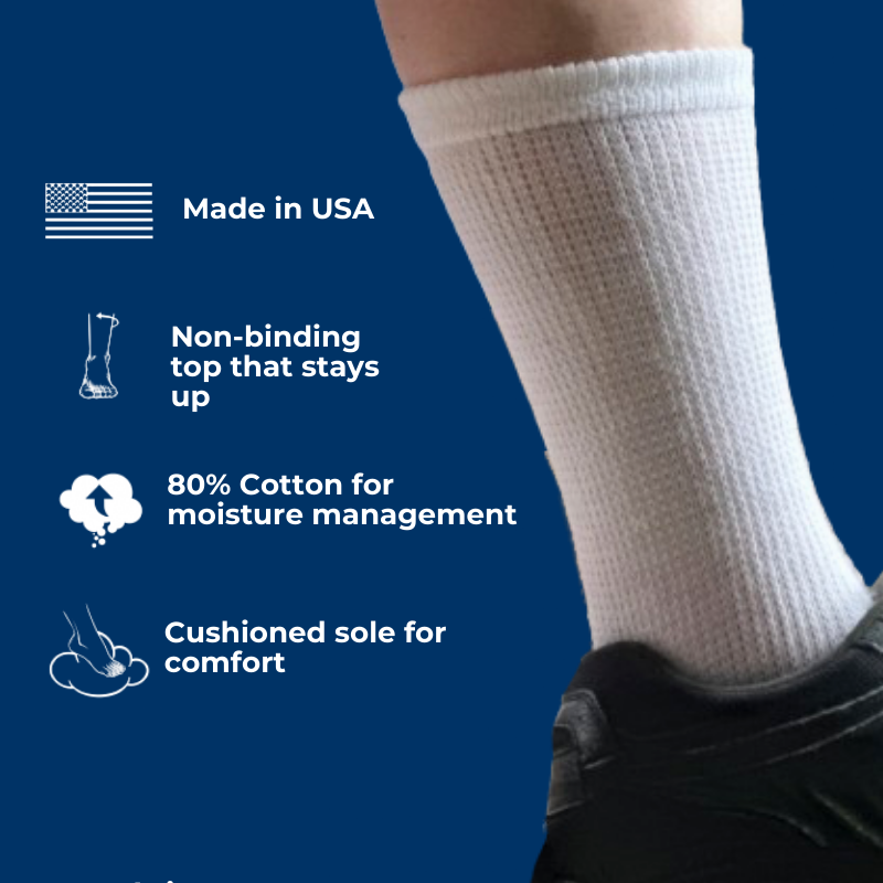 DSC Women's Cotton Diabetic Crew Socks (6 Pair) — detail close-up
