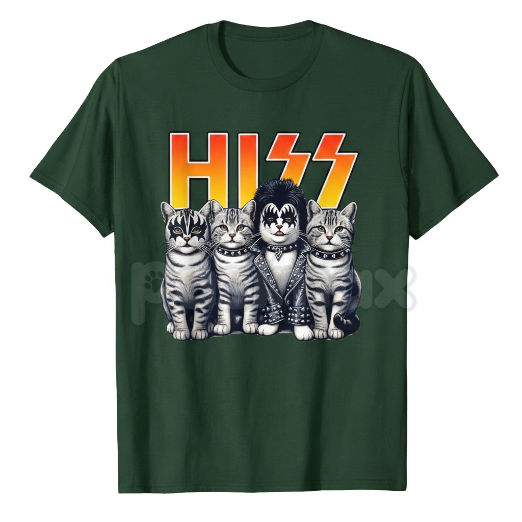 Pasimax Cute Hiss Cats Rock Kittens T-Shirt - Funny Music Cat Lovers Men Tee, Kitty Rocking Graphic Apparel, Feline Rock and 