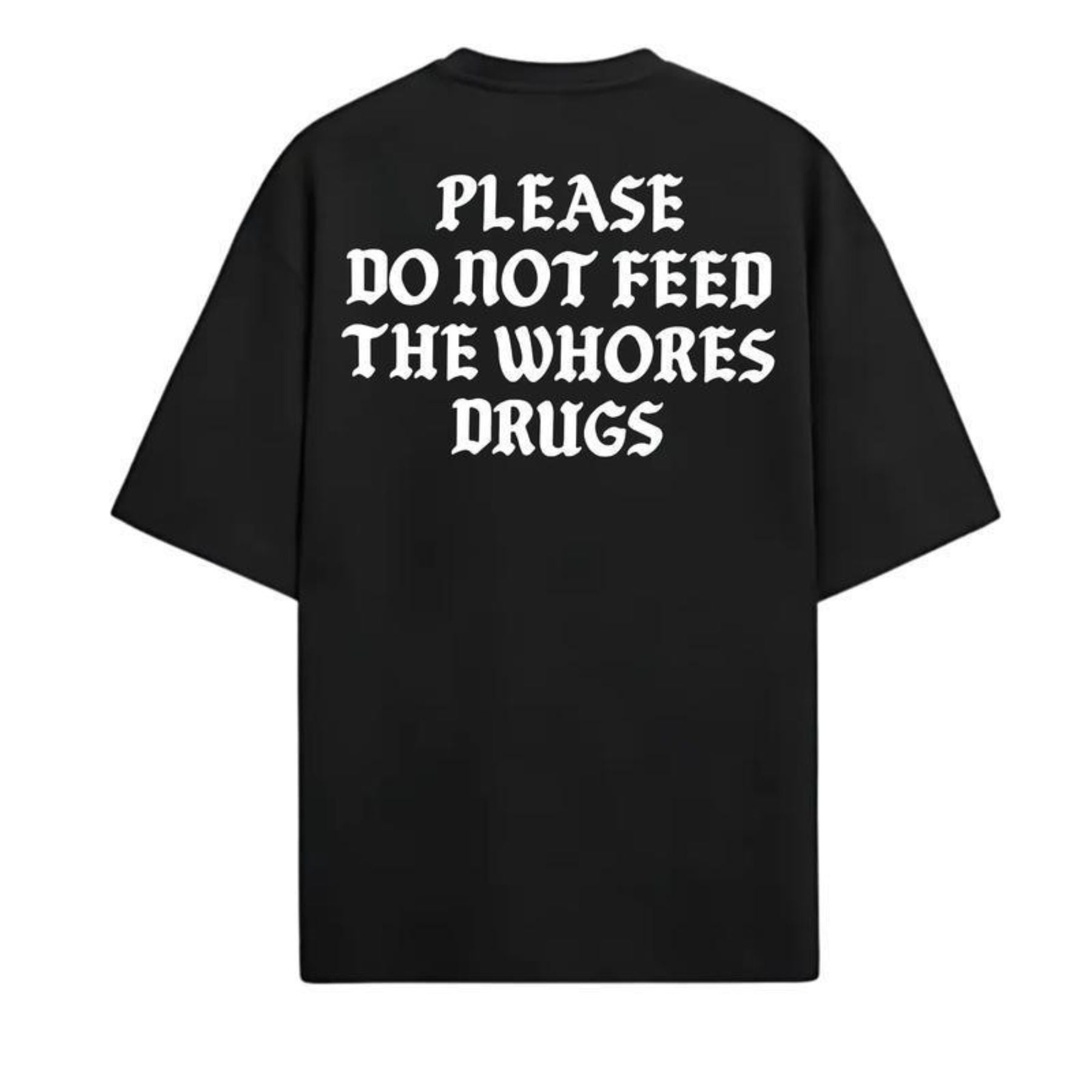 Pasimax "Please Do Not Feed" Funny Graphic Tee — detail close-up