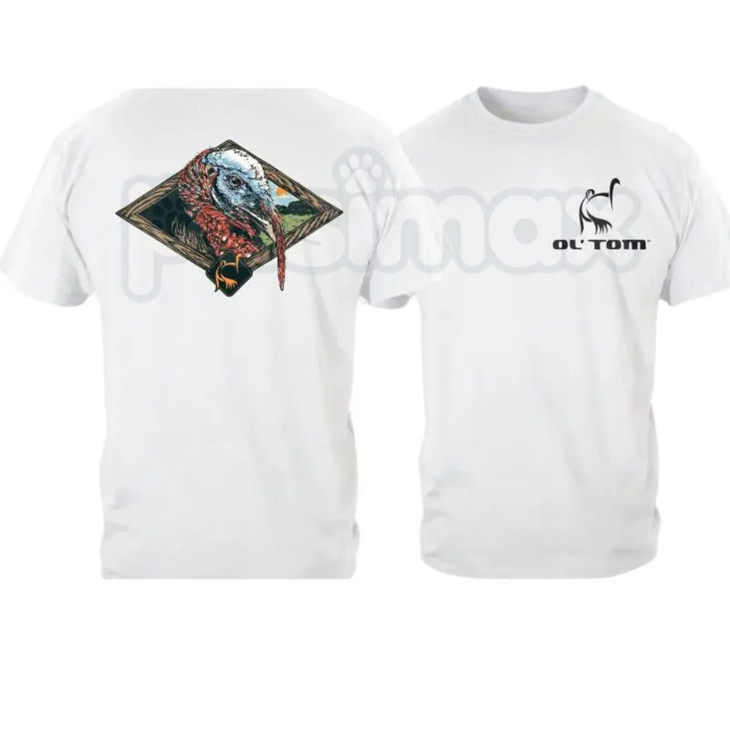 Ol’ Tom Wild Turkey Hunting T-Shirt – Vintage Wildlife Graphic Tee, Premium 100% Cotton Hunter Gift Idea, Soft Lived-In Heavyweight Outdoor Camo Style Top, Made in USA