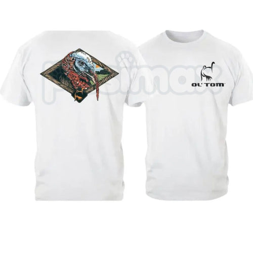 Ol’ Tom Wild Turkey Hunting T-Shirt – Vintage Wildlife Graphic Tee, Premium 100% Cotton Hunter Gift Idea, Soft Lived-In Heavyweight Outdoor Camo Style Top, Made in USA