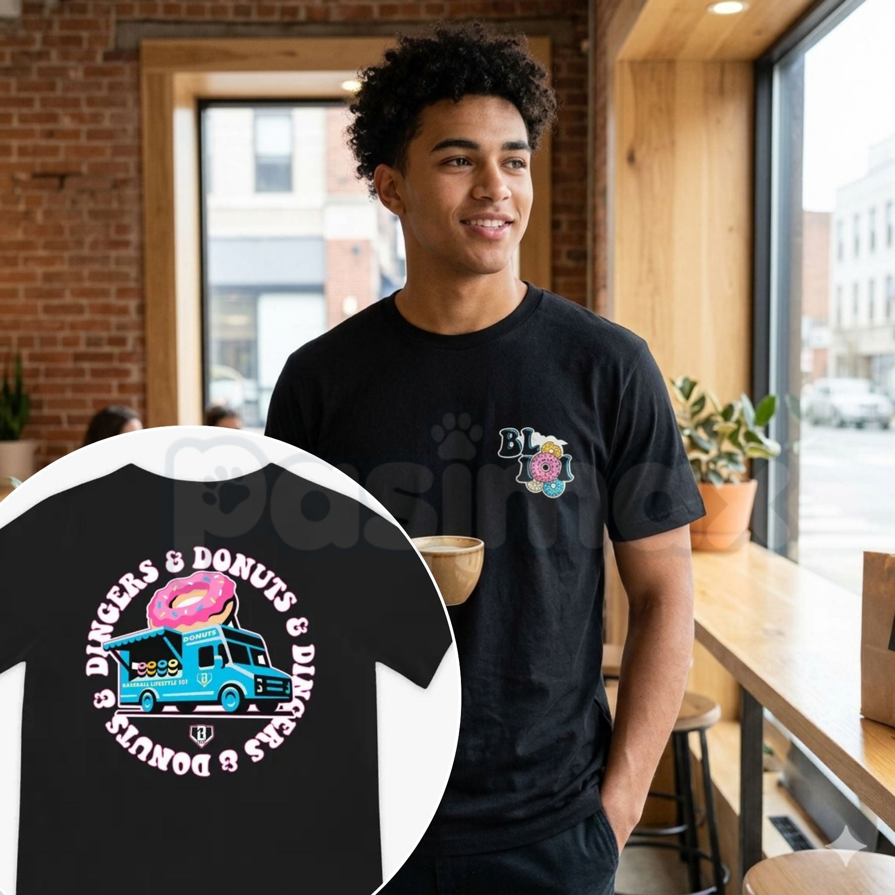 Donut Truck Graphic T-Shirt – Funny Bakery Food Truck Enthusiast Tee