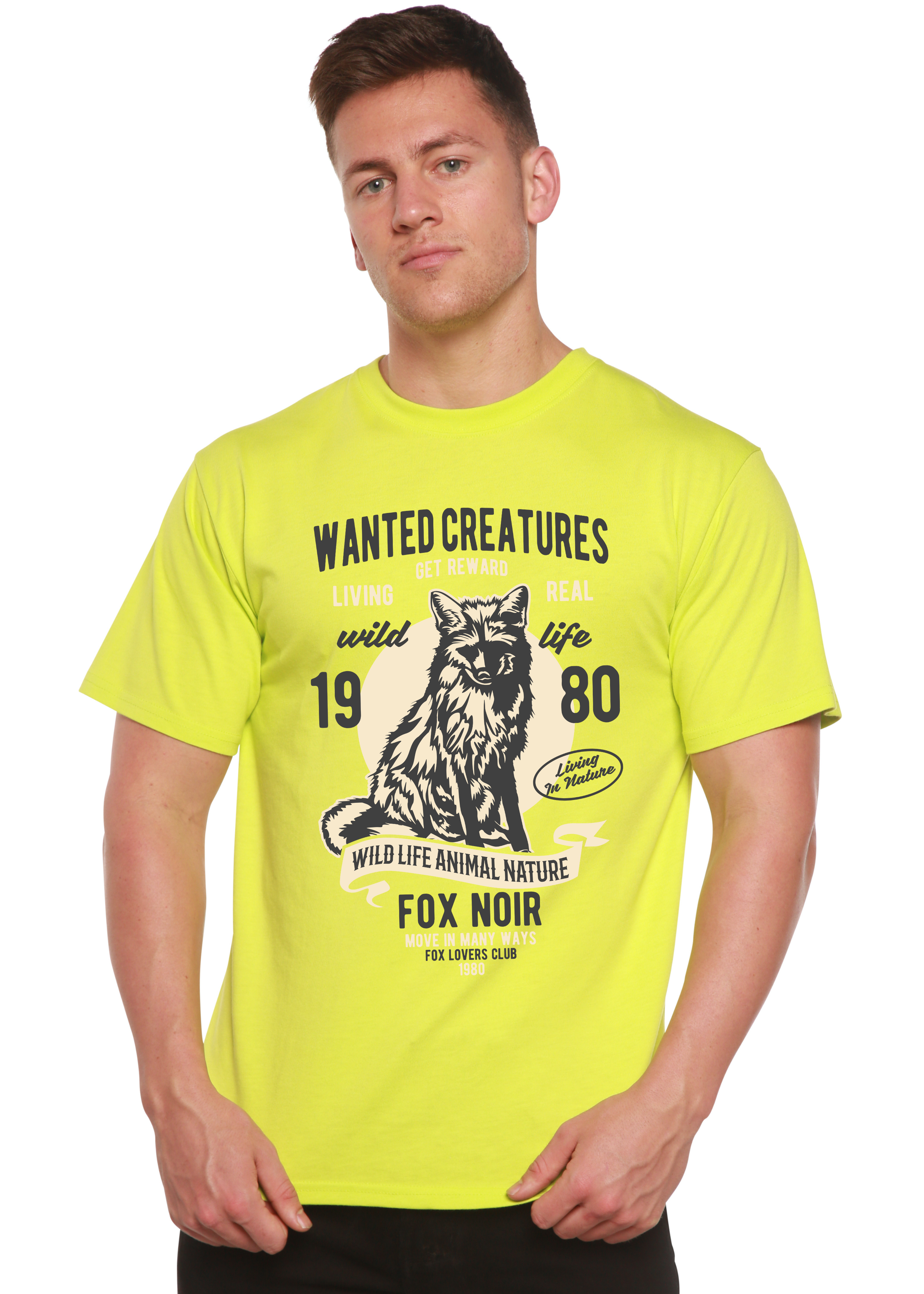 Spun Bamboo Wanted Creature Spun Bamboo® Men's Bamboo Viscose/Organic Cotton Short Sleeve Graphic T-Shirt — back view