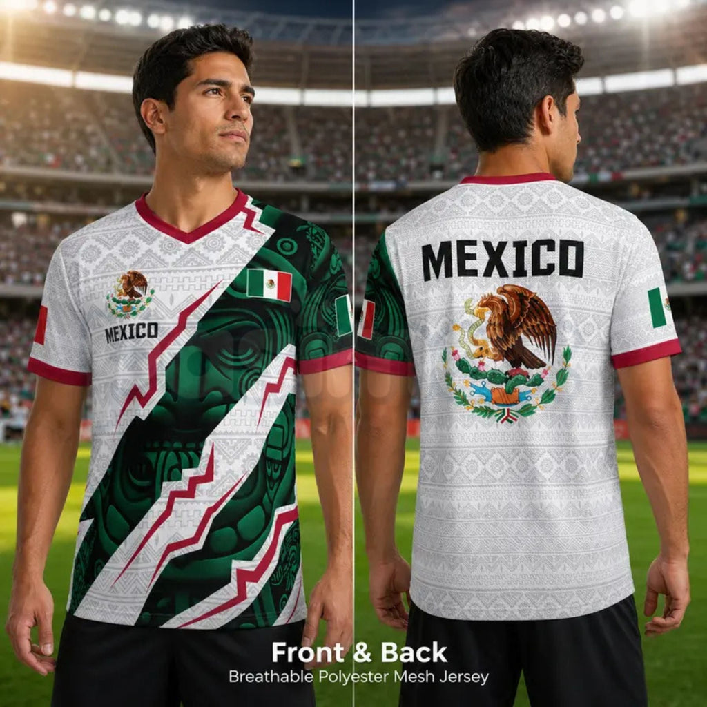 2026 Mexico Soccer Jersey – Men's Aztec Calendar Style Football Shirt, Unique Soccer Lover Gift