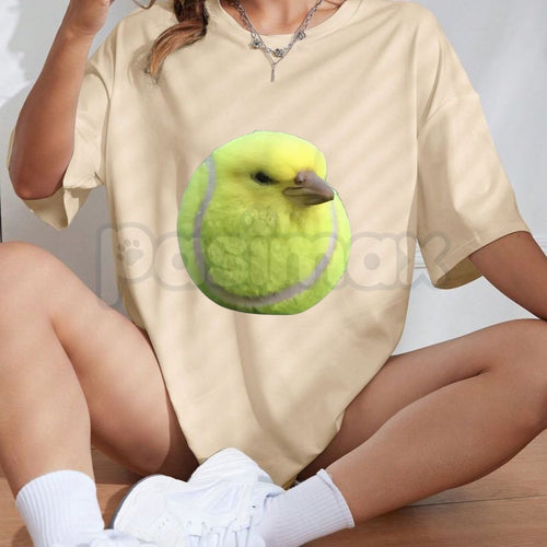 Silly Tennis Bird Meme T-Shirt - Gen Z Brainrot Aesthetic Graphic Tee, Funny Viral Internet Bird Shirt, Premium Heavyweight Unisex Streetwear, Trendy TikTok Humor Top, Abstract Meme Culture Apparel