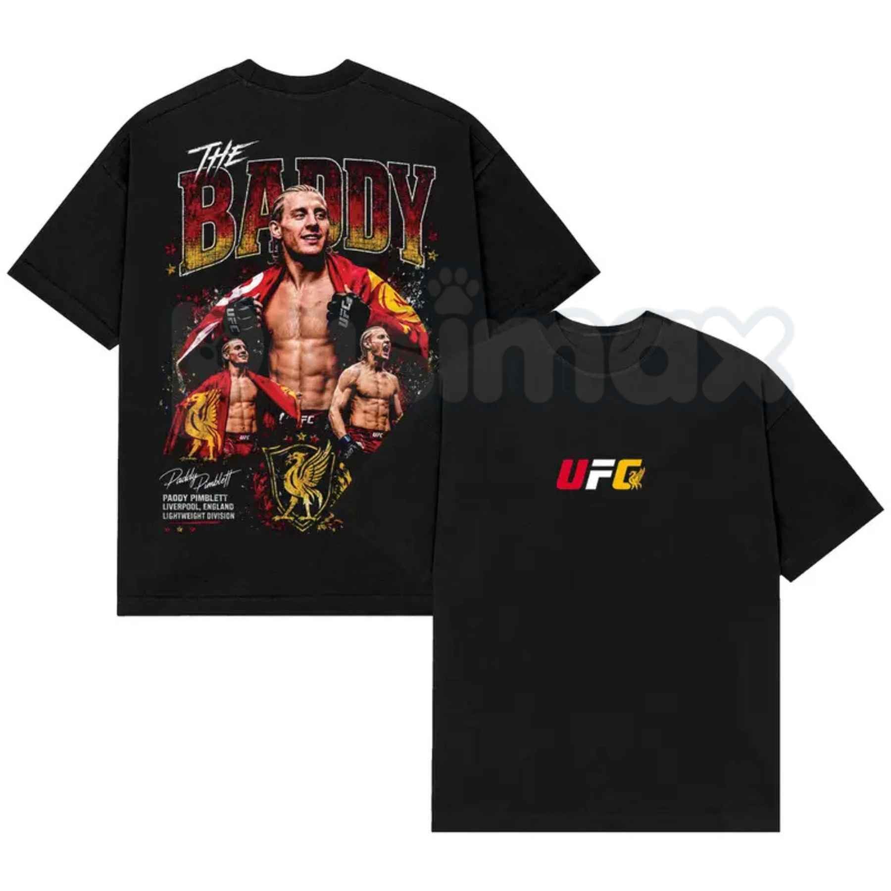 Paddy The Baddy Pimblett UFC Heavy Cotton Shirt – Vintage MMA Fan Graphic Tee, Legendary Liverpool Scouse Fighter Unisex Premium Streetwear T-Shirt