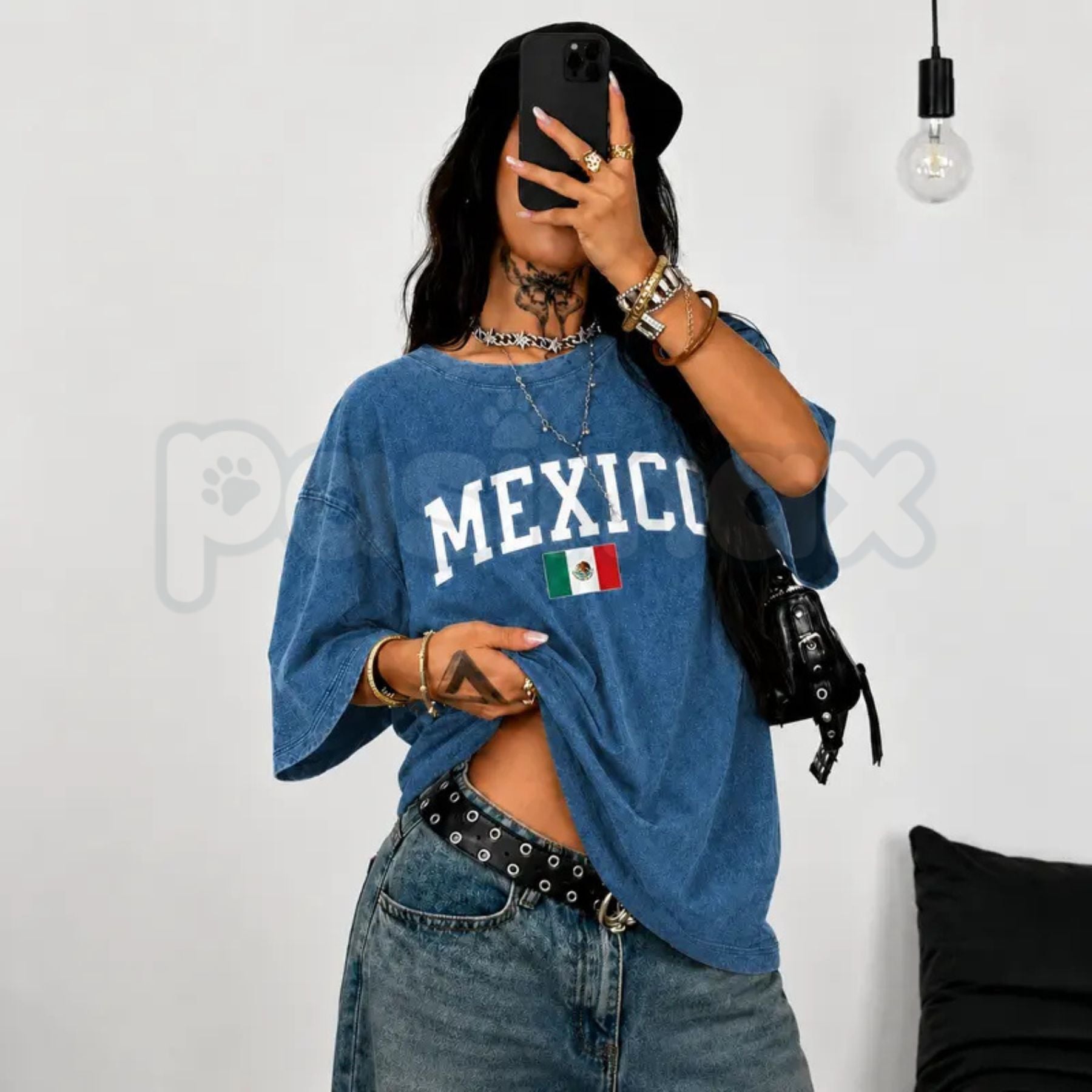 Distressed Mexico T-Shirt – Retro Snow Washed Graphic Tee, Vintage Heritage Emblem Lightweight Cotton Unisex Streetwear Top