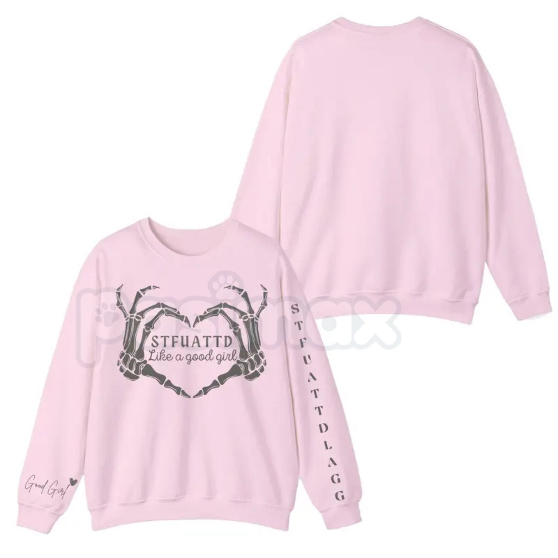 Pasimax STFUATTDLAGG Gothic Sweatshirt | Dark Romance Trope Jumper | Like A Good Girl Bookish Aesthetic Crewneck | Smutty Boo