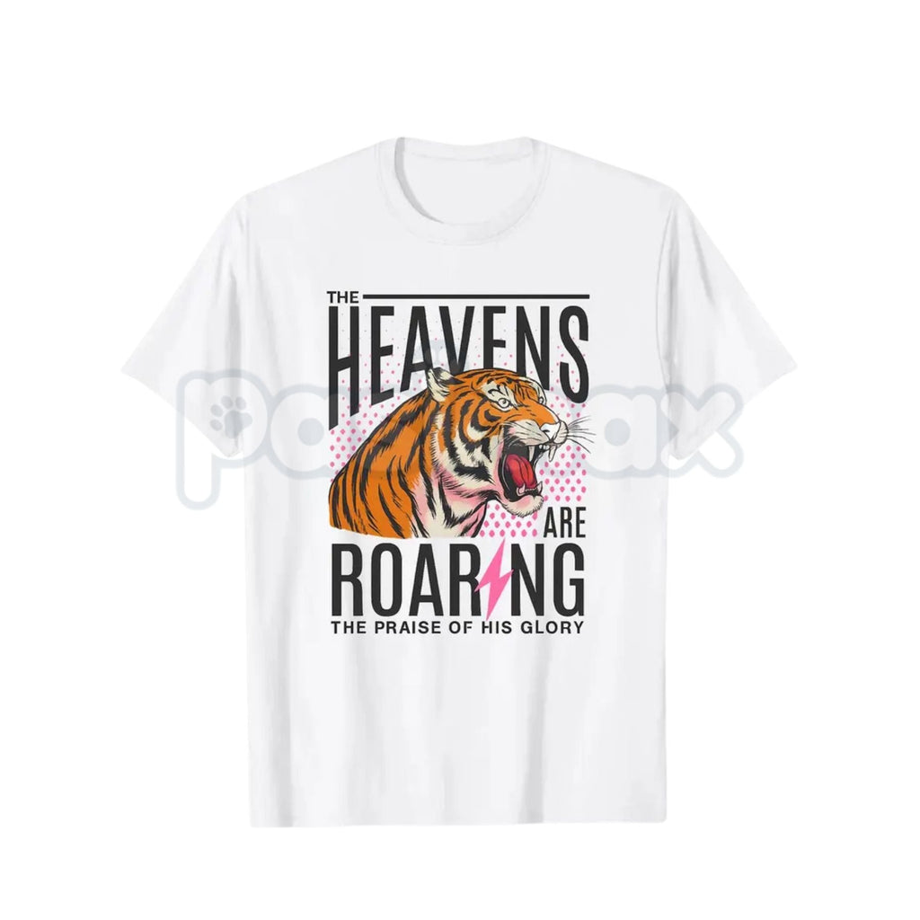 "The Heavens Are Roaring" Christian T-Shirt – Inspirational Bible Verse Graphic Tee, Premium 100% Cotton Worship Top, Soft Lived-In Heavyweight Believer Shirt, Made in USA