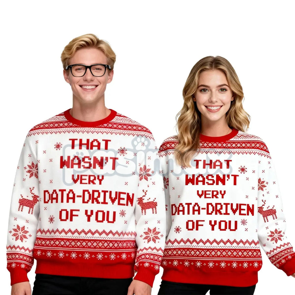 Pasimax Classic Geek Style Ugly Christmas Sweater – Cozy Crew Neck Knit Jumper, Perfect Holiday Gift for Men & Women — side v
