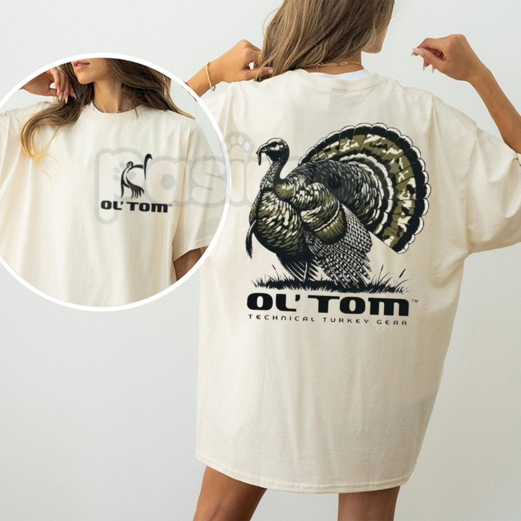 Pasimax "Ol' Tom" Turkey Hunting 2-Sided T-Shirt — detail close-up