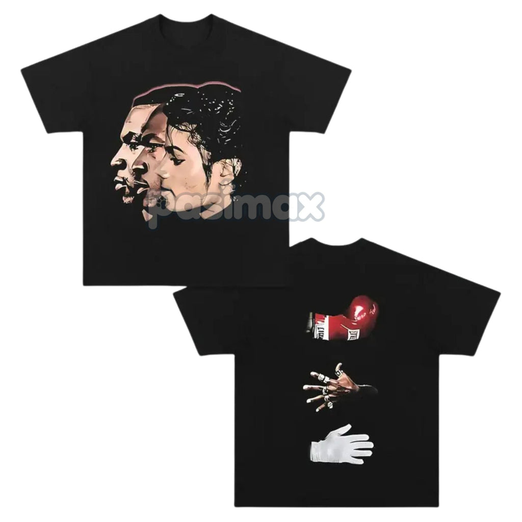 Pasimax Vintage TYSON JORDAN JACKSON T-Shirt - Unisex Big Face Celebrity Tee, Basketball Graphic Shirt — detail close-up