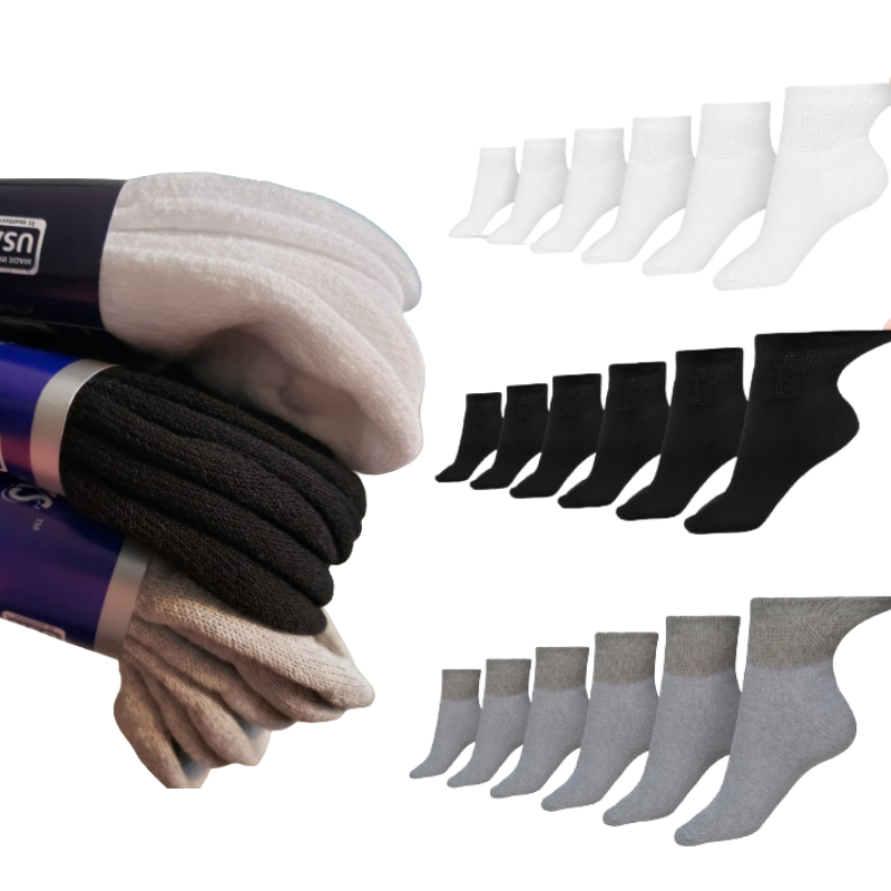 DSC Women's Cotton Diabetic Ankle Socks (6 Pair) — in-use photo