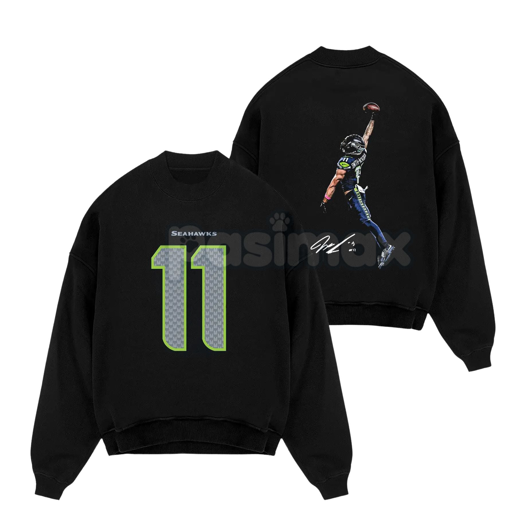 Pasimax Jaxon Smith-Njigba 'POSTERIZED' T-Shirt - Seahawks JSN Graphic Hoodie, 12s Fan Retro Apparel, Cotton Sweatshirt Gift 
