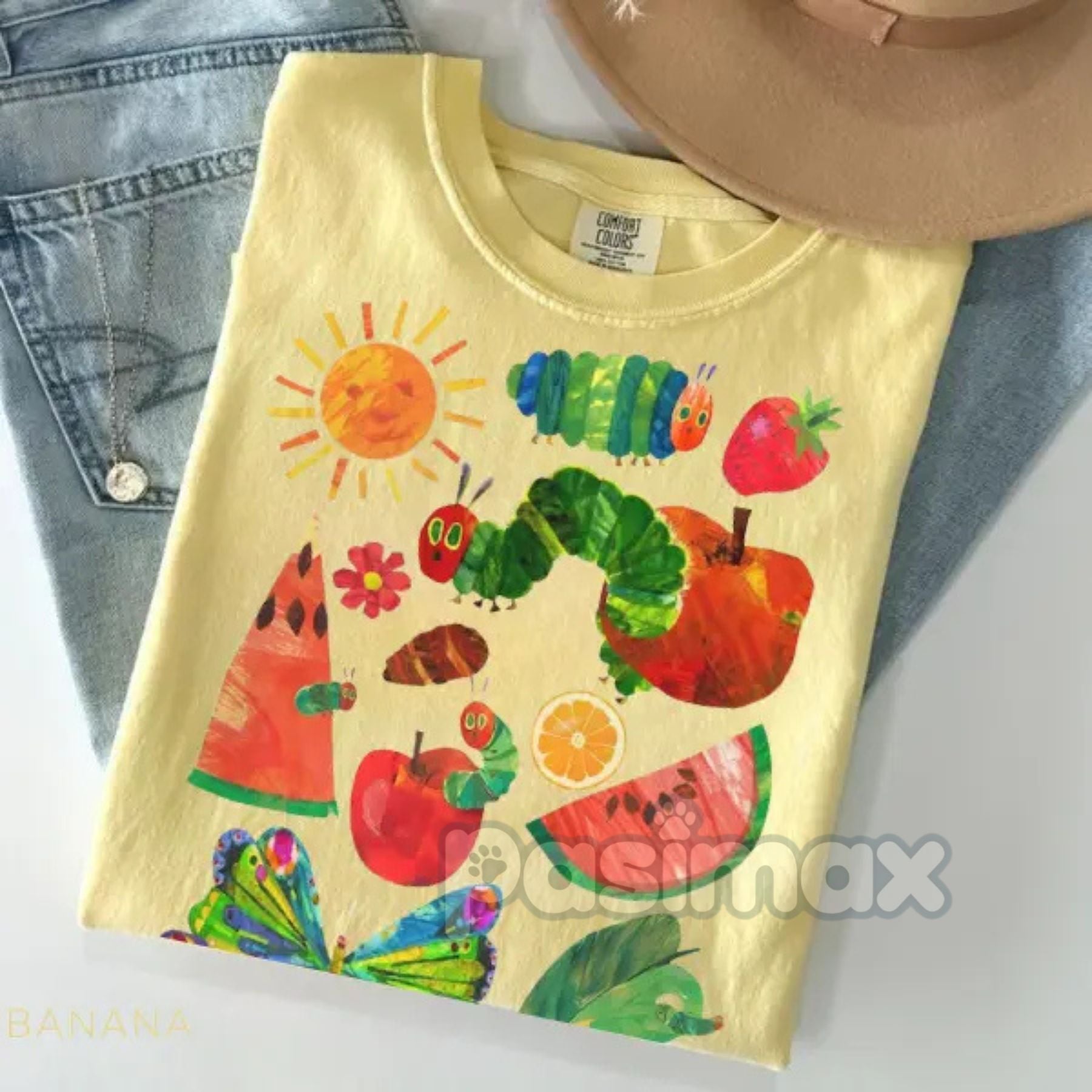 Pasimax Hungry Caterpillar Teacher Shirt — detail close-up