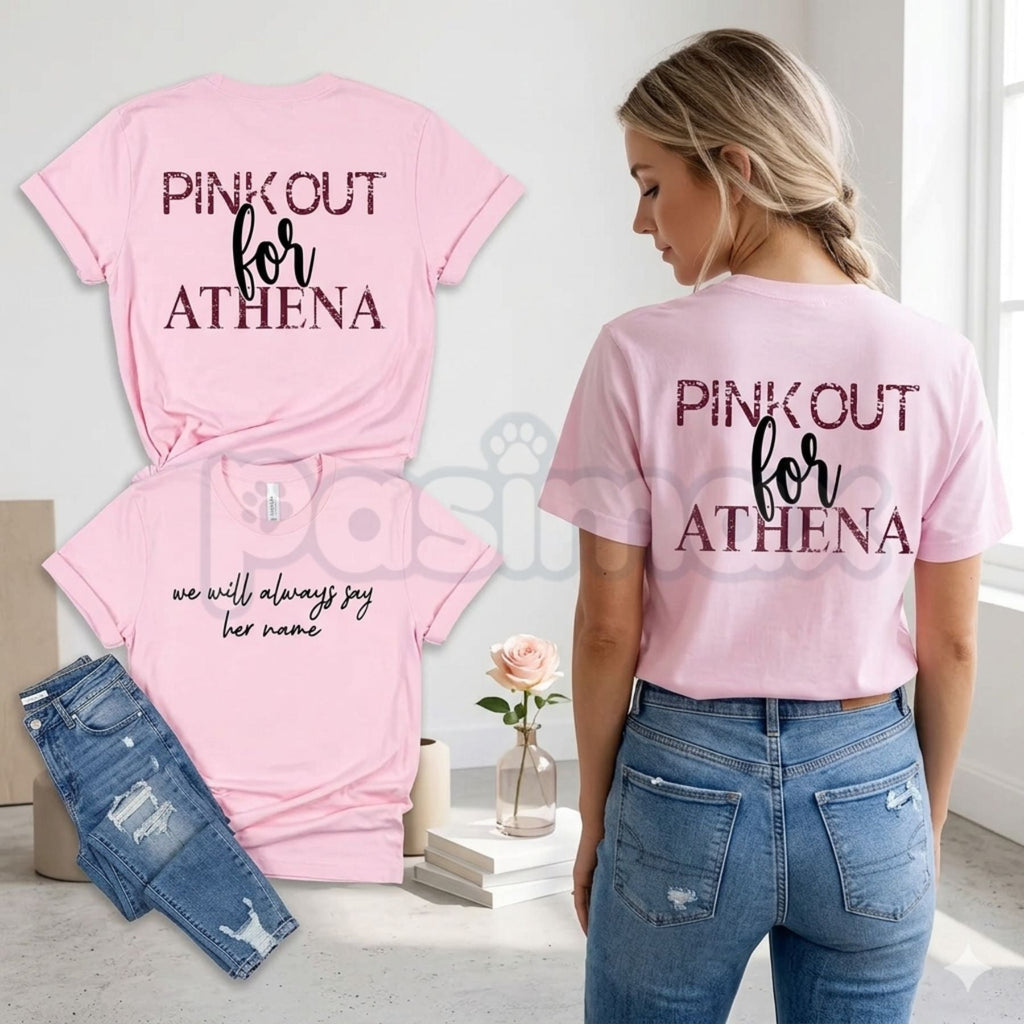 Pink Out For Athena Strand T-Shirt – Justice For Athena Memorial Awareness Tee