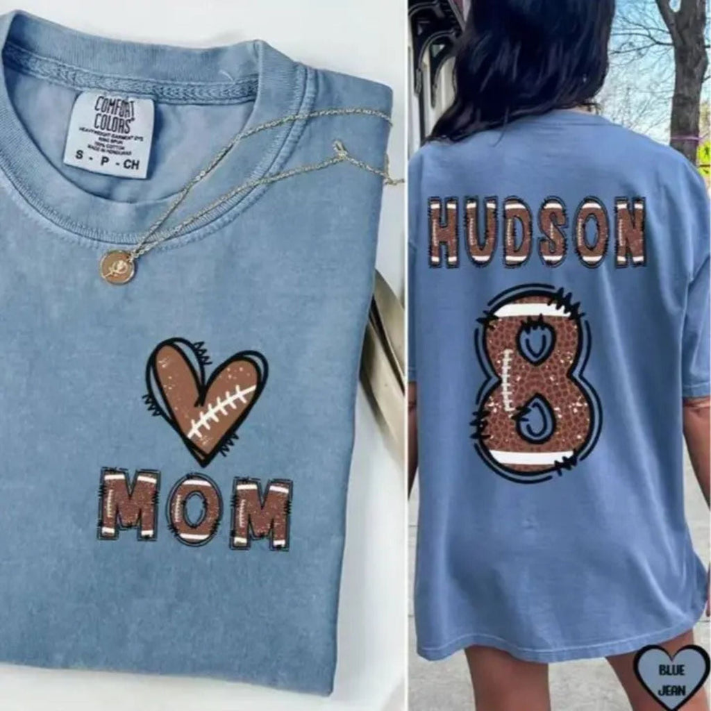 Pasimax Custom Football Mom Shirt — detail close-up