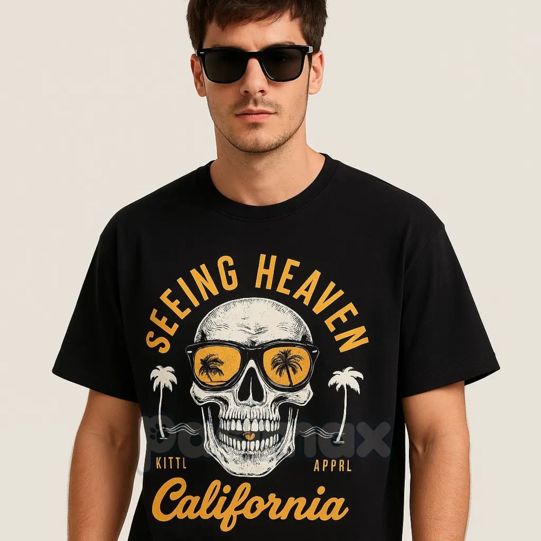 Pasimax California Skull Graphic Tee — detail close-up