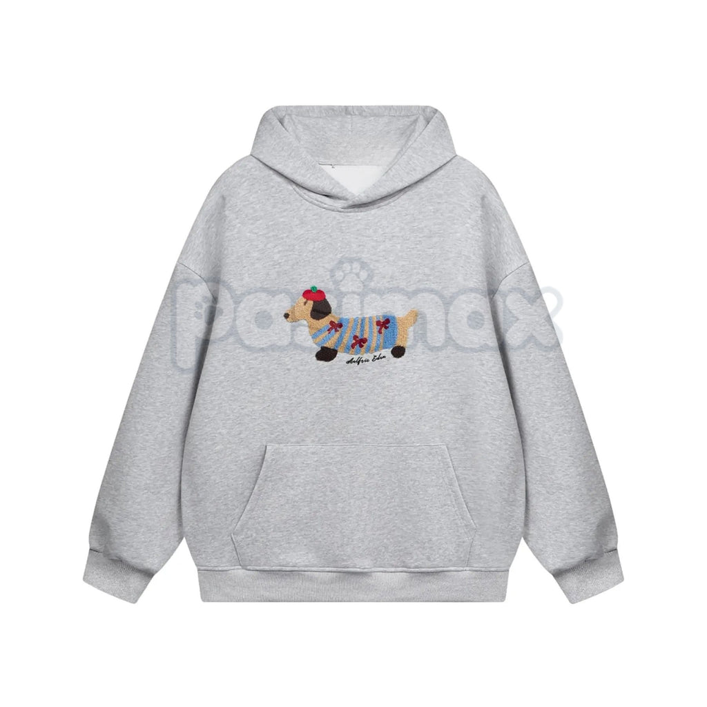 Pasimax Aelfric Eden Cartoon Dog Embroidered Unisex Hoodie – Premium Heavy Blend Streetwear, Cute Graphic Aesthetic Pullover 