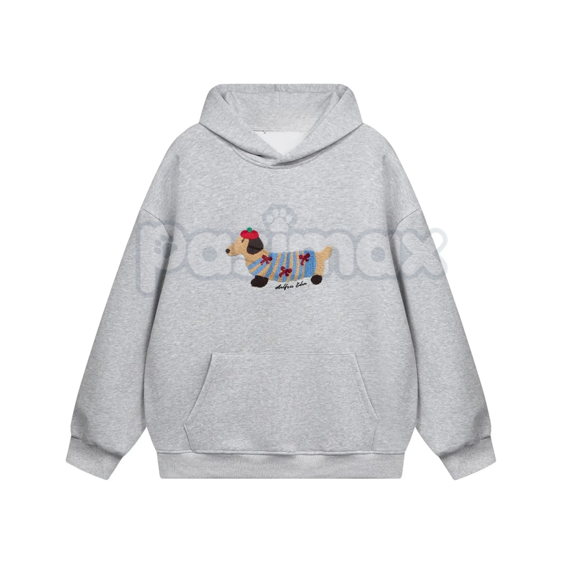 Pasimax Aelfric Eden Cartoon Dog Embroidered Unisex Hoodie – Premium Heavy Blend Streetwear, Cute Graphic Aesthetic Pullover 