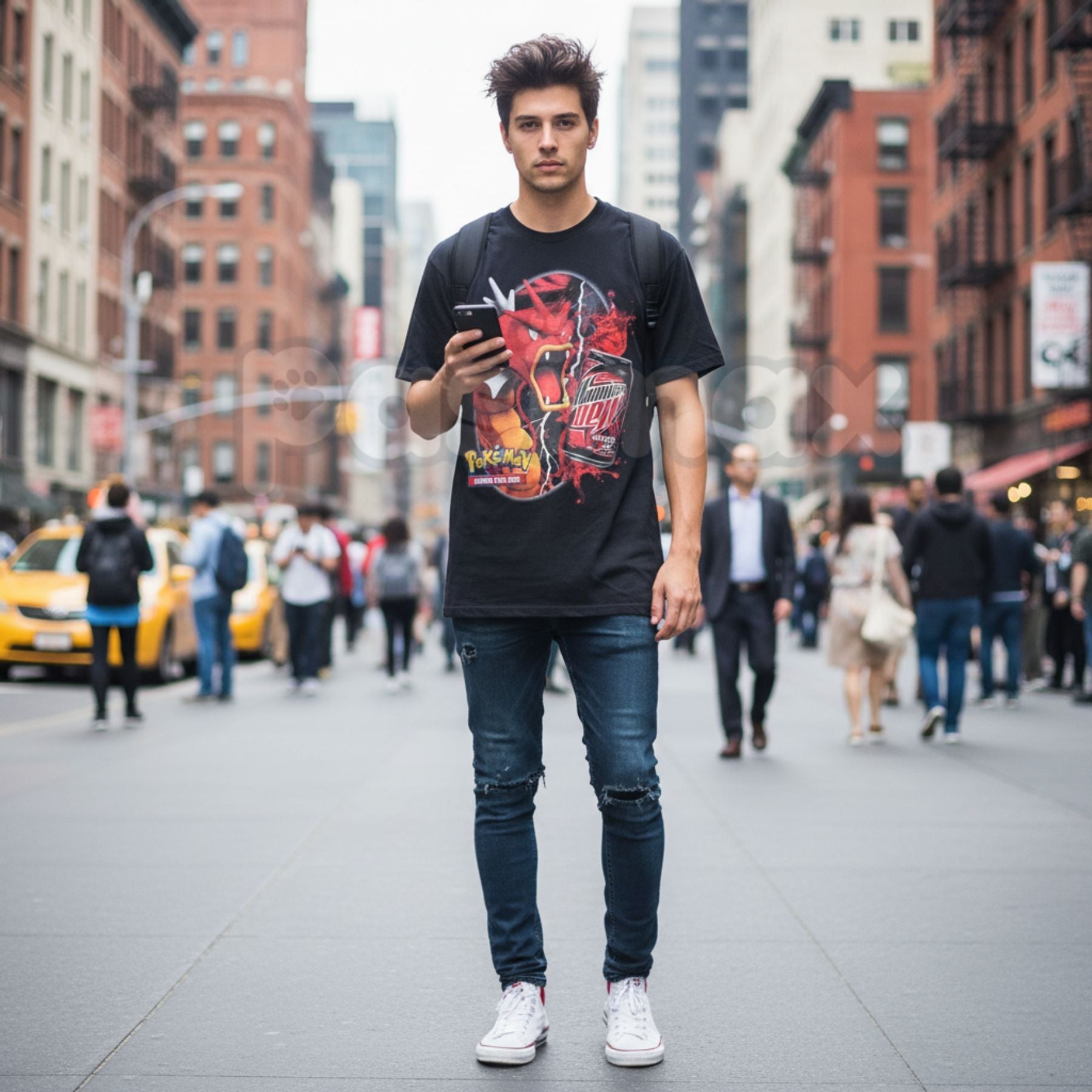 Pasimax "Code Red" Legendary Gyarados T-Shirt - Retro Shiny Sea Serpent Graphic Tee, Premium 100% Cotton Lake of Rage Inspire