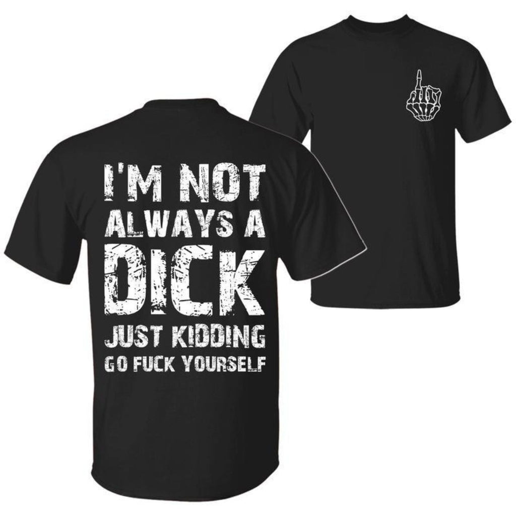 Pasimax "Just Kidding, Go F Yourself" T-Shirt — detail close-up
