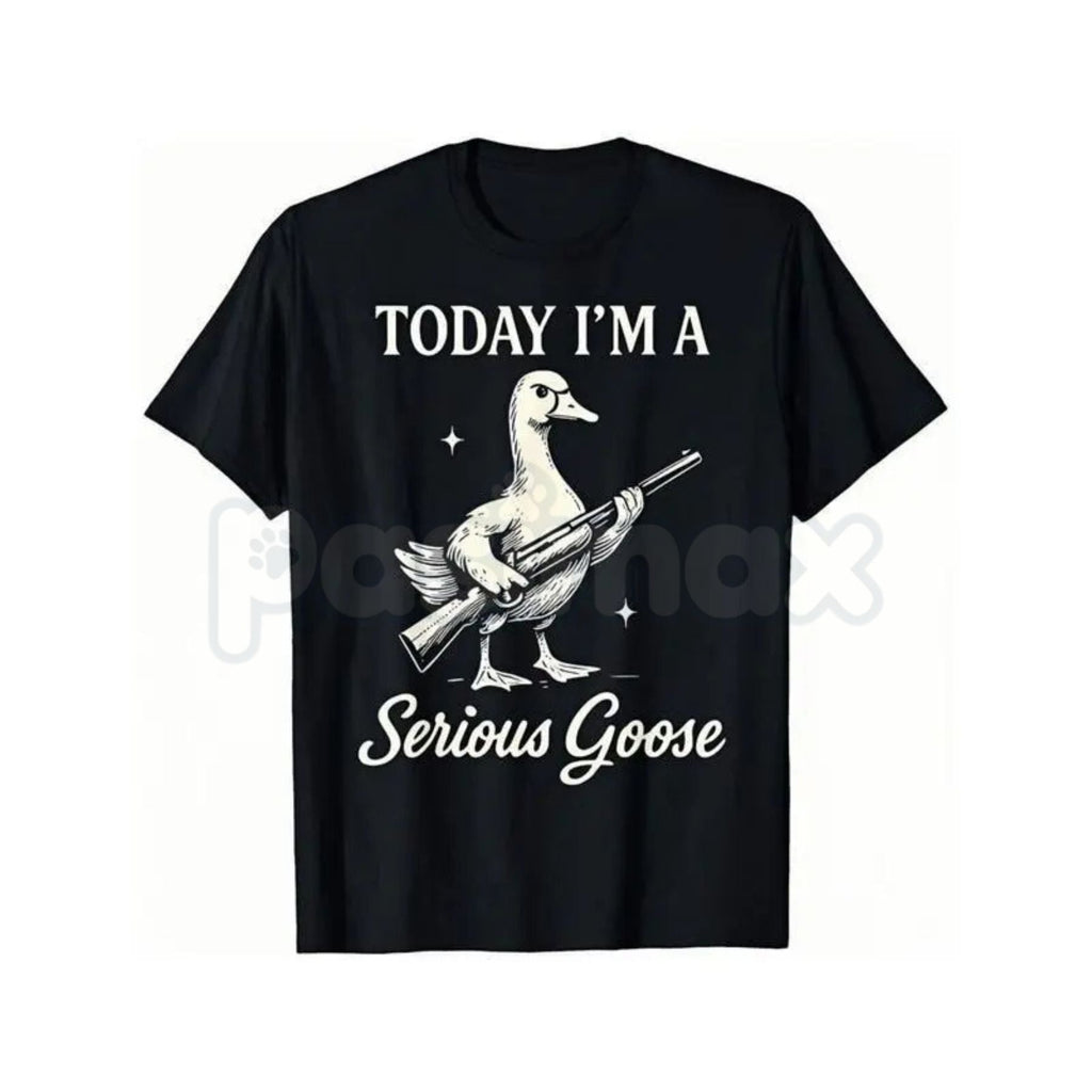 Pasimax Serious Goose Graphic Shirt – Quirky Animal Art Hoodie & Funny Slogan Streetwear Sweatshirt — detail close-up