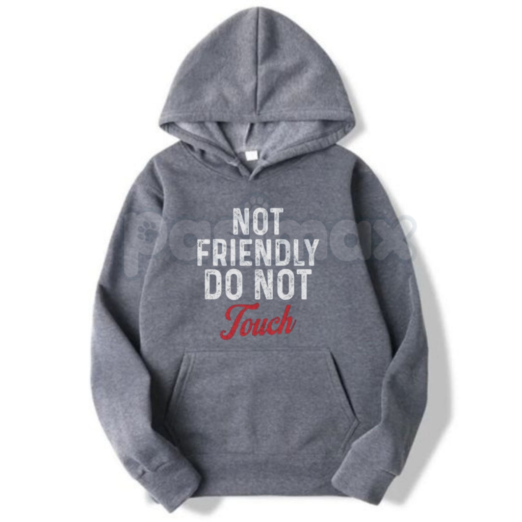 Pasimax "Not Friendly Do Not Touch" Humorous Black Hoodie – Sarcastic Introvert Pullover, Funny Antisocial Statement Gear, Un